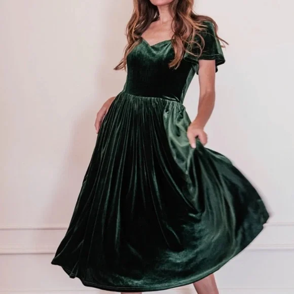JessaKae | Dresses | Jessakae Riverwood Green Velvet Dress Plus Size 2x |  Poshmark